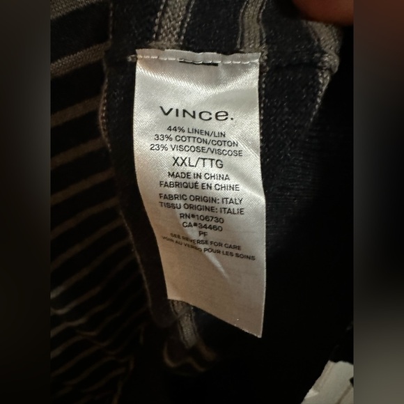 Vince Black/Gray Striped Pullover Hoodie - Picture 4 of 6